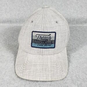 Travis Mathew Light Gray Patch Logo Baseball Cap with Blue Accent